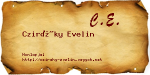 Cziráky Evelin névjegykártya